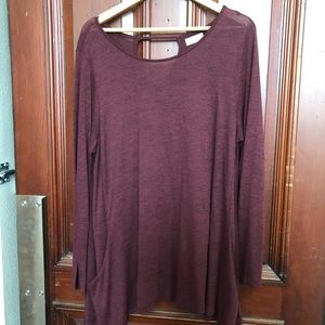 Light Maroon Sweater Shirt with Pockets